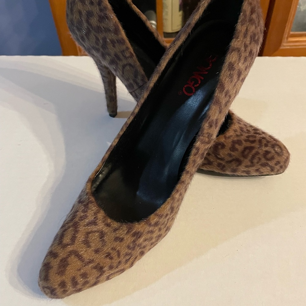 Faux fur heels